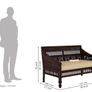 Stunning 2 Seater Wooden Sofa (Walnut Finish) Image 8