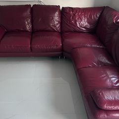 Red leather couch