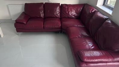 Red leather couch