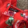 top red floral cold shoulder style frilled camisole size 14 Image 3
