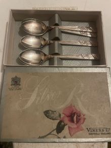 Antique six viners coffee spoons