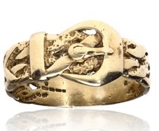 Gents 9k Gold buckle ring
