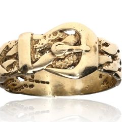 Gents 9k Gold buckle ring