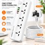LDNIO SC5415 Surge Fast charging Power Strip with 5 Ac Outlets & 4USB Charging Ports 2m Extension PD power Soket - White Image 4