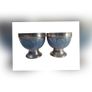 Vintage Brass Pompei Chalice Bowl Goblet Pair Twin Sand Cast Antique Collectable Image 4