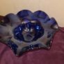 Vintage Hand blown Art Glass Cobalt Blue Serving Bowl Image 6
