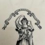 Antique Ironstone Scale Plate Lady Justice from a Victorian Grocer's Balance 1860s Image 8
