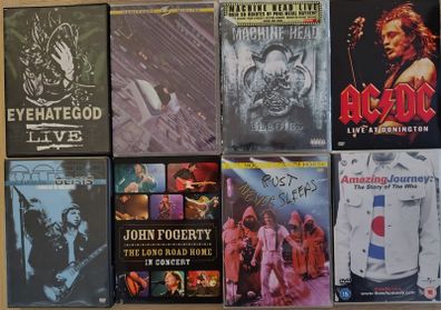 Lot of 8 x Music DVD's - Classic Rock, Metal, Etc EX+