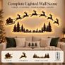 LED Reindeer Santa Sleigh Wall Deco Festive Christmas Lighting (100cm) 3D Light-Up Wooden Reindeer Christmas Decor, DIY fXmas Glow Wall Silhouette Lights,for Home Window Party Decoration Image 7
