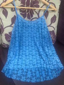Zara lace vest top cornflour blue size M (12)