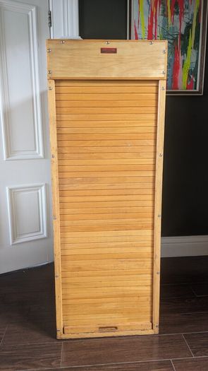 Tambour door baker cabinets from Ormeau Road Bakery