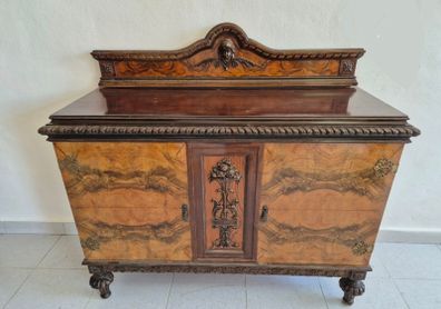 Antique Spanish Sideboard with Intricate Carvings