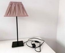 Contemporary Pink Fabric Square Pleated Lamp