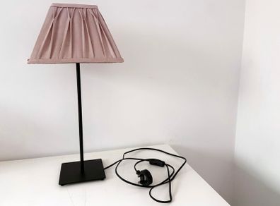 Contemporary Pink Fabric Square Pleated Lamp