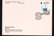 1994 Alderney 24p Definitive (The Great Black-backed Gull Larus Maninus  Post Office Stamp-Card used with same stamp tied by first day cover cancel