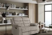 2 Seater Fabric Recliner Sofa, Brown