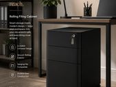 Rolling Filing Cabinet With Lock 3 Drawer Mobile Office Cabinet On Castors Black
