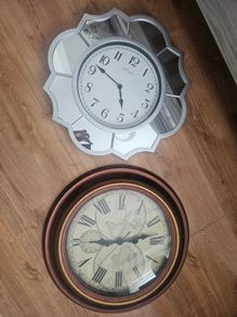 Two large clocks, working but time not accurate, might be an easy fix