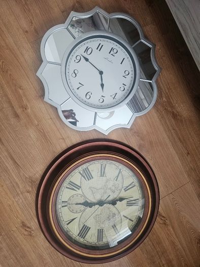 Two large clocks, working but time not accurate, might be an easy fix