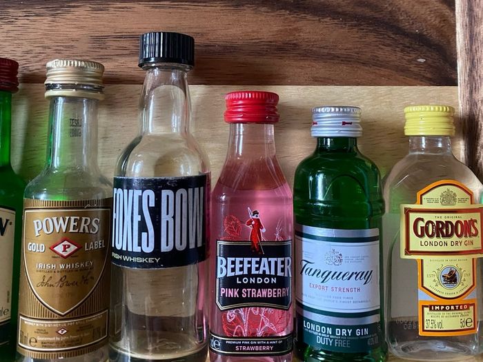 Jameson powers Whiskey gin vodka empty mini bottles