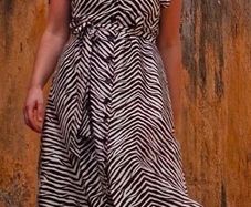 Brown cream zebra print shirt dress size 10-12 (viscose)