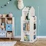 3-Tier Rotary Bookshelf Childrens Bookcases 360 Rotating Storage Display Rack Floor Standing Swivel Bookcase for Bedroom Living Room Study Office White Image 3