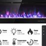 Electric Fireplace Touch Screen Glass Panel Colorful Flame Insert Wall Mounted Heater Remote Controlled Image 4
