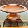 Vintage MCM Wood Fruit Pedestal Bowl Tazza Image 4
