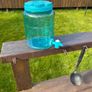 Hand made solid timber mud kitchen with stool with accessories Image 5