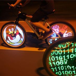 Programmable bicycle wheel LED lights
