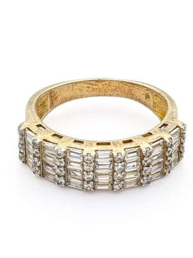 Signed Elanza Sterling Silver Cubic Zirconia Ring