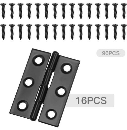 16 Pieces Small Door Hinges Stainless Steel Folding Butt Hinges Home Furniture Hardware Piano Cabinet Door Hinge with 96 Pieces Stainless Steel Screws (FREE POSTAGE)