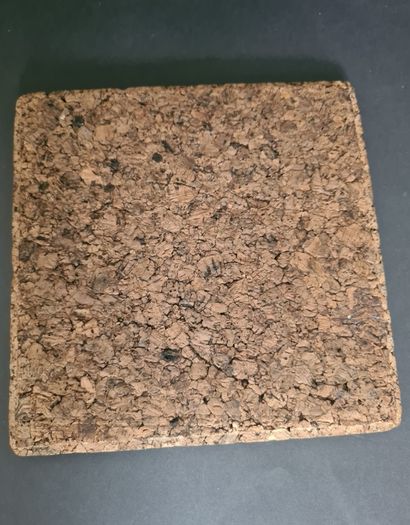 Vintage, 70s, Ceramic Tile Cork Trivet, Hot Pot Stand,  Decorative Floral Design