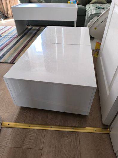 coffee table living room table high gloss white with storage