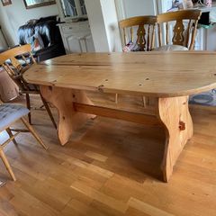 Solid Pine Farmhouse Dining Table Recently Sanded Great Condition