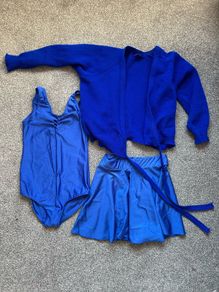 Blue Ballet leotard and cardigan