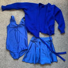 Blue Ballet leotard and cardigan
