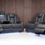 Ashbyrne electric Recliner Sofa 3+2 Dark grey Image 3