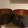 2 Black and gold large lampshades. Image 2