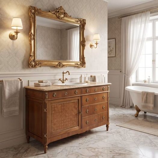 Old French marble topped washstand which could be used as as a sink unit.