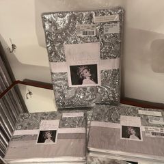 Kylie Minogue Cadence King Size Grey Duvet Cover Bedding Set