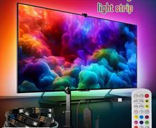 RGBIC TV Backlight Strip with Retractable AR Sensor That Captures Colours And Music Rhythms, Synchronizing