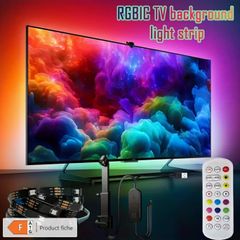 RGBIC TV Backlight Strip with Retractable AR Sensor That Captures Colours And Music Rhythms, Synchronizing