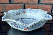 Mason's "Topaz Blue" Scalloped/Ruffled Serving Bowl