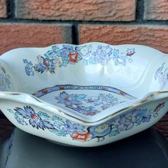 Mason's "Topaz Blue" Scalloped/Ruffled Serving Bowl
