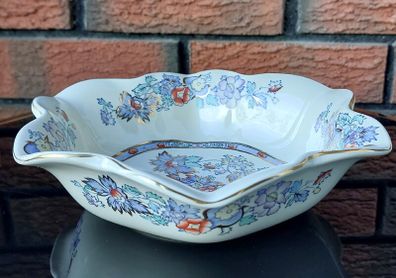 Mason's "Topaz Blue" Scalloped/Ruffled Serving Bowl