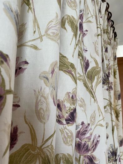 Stunning Large Laura Ashley Linen Curtains 128 inch wide x 93 inch drop