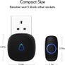 NEW SALE | Wireless Doorbell, Plug in Waterproof Battery Operated Cordless Doorbell Operating at 1,000 Feet Long Range with 58 Chimes 5 Volume Levels LED Light Easy Install for Home, School, Office,Black Image 5
