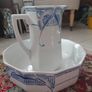 Antique French wash basin and pitcher jug by Ceranord St Amand early 1900s Image 4