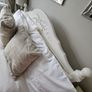 Elegant French-Style White Wooden Double Bed Frame Image 3